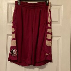 Nike Maroon and Beige Dri-FIT Shorts